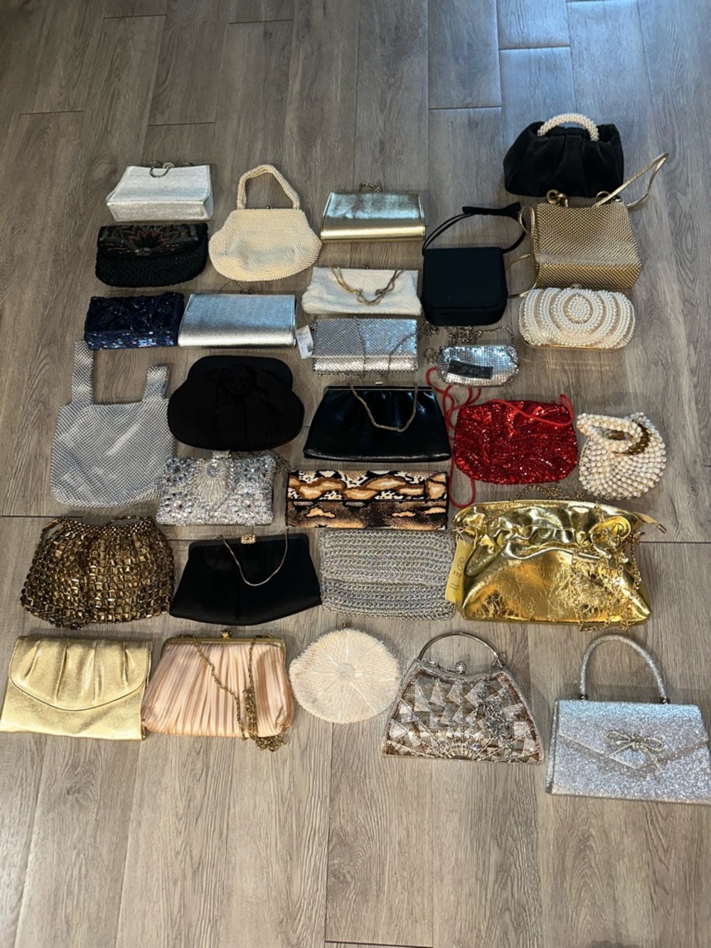 Vtg Huge Lot 29 Beaded Mesh Sequin Evening Clutch Bag Purse Ande La Regale